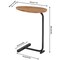 Space-Saving Narrow C-Shaped Bedside Table, Farmhouse Wood Grain Sofa Side End Table with Stable Metal Base